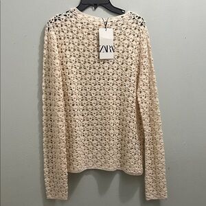Zara Beige Crochet Women's sweater